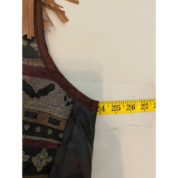 Western Style Arizona Jean Co. Fringe Vest Southwest Large - Picture 5 of 6